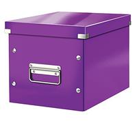 Leitz Click & Store WOW Scatola Archivio Cubo Medio, per Mantenere la Casa e l'Ufficio in Ordine, Viola, 61090062