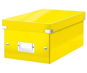 Leitz Click & Store WOW Scatola Archivio DVD, per Archivio e Organizzazione di DVD, Adatta a Casa e Ufficio, Giallo, 60420016