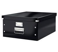 Leitz Click & Store WOW Scatola Archivio Grande, per Riporre e Trasportare Documenti A3 e Oggetti di Grandi Dimensioni, Adatta a Casa e Ufficio, Nero, 60454095