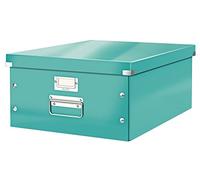 Leitz Click & Store WOW Scatola Archivio Grande, per Riporre e Trasportare Documenti A3 e Oggetti di Grandi Dimensioni, Adatta a Casa e Ufficio, Blu Ice, 60454051