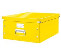 Leitz Click & Store WOW Scatola Archivio Grande, per Riporre e Trasportare Documenti A3 e Oggetti di Grandi Dimensioni, Adatta a Casa e Ufficio, Giallo, 60454016