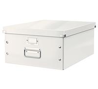 Leitz Click & Store WOW Scatola Archivio Grande, per Riporre e Trasportare Documenti A3 e Oggetti di Grandi Dimensioni, Adatta a Casa e Ufficio, Bianco, 60454001