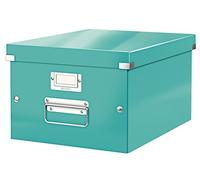 LEITZ WOW Click & Store Scatola Archivio con coperchio Medium, F.to A4, per la Casa e l'Ufficio, acqua marina, 60440051 - verde cartone 60440051