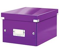 Leitz Click & Store WOW Scatola Archivio Piccola, per Riporre e Trasportare Documenti A5 e Oggetti di Piccole Dimensioni, Adatta a Casa e Ufficio, Viola, 60430062