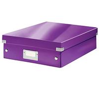 Leitz Click & Store WOW Scatola Organizer Media, per Archivio e Organizzazione di Cavi e Cancelleria, Adatta a Casa e Ufficio, Viola, 60580062