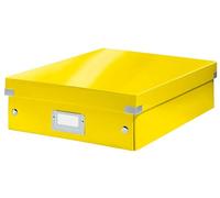 Leitz Click & Store WOW Scatola Organizer Media, per Archivio e Organizzazione di Cavi e Cancelleria, Adatta a Casa e Ufficio, Giallo, 60580016