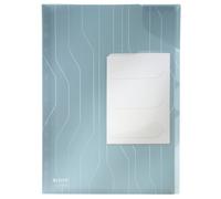 Leitz Combifile Busta con divisori, Formato A4, Finitura blu trasparente opaca, Apertura superiore a sinistra, Polipropilene 200 micron, Confezione da 3, 47290035