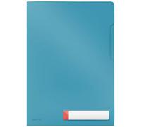 Leitz Cosy Busta Privacy a L con Portaetichetta, Formato A4, Blu Calmo, Confezione da 3 Pezzi, 47080061