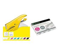 Leitz Cucitrice a Pinza, Capacit fino a 15 Fogli, Giallo + Leitz Punti Power Pe