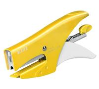 Leitz Cucitrice a pinza, Capacità 15 fogli, Design ergonomico in metallo, Include punti, Gamma WOW, 55312016 - Giallo
