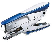 Leitz Cucitrice a Pinza, Capacità fino a 15 Fogli, Blu, Design Ergonomico in Metallo con Inserti in Gomma Softgrip, Caricamento dall'Alto, per l'uso con Punti P2 (No. 10), 55450033