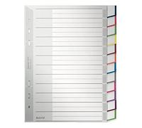 Leitz Divisori per Raccoglitori con 12 Tasti, Formato A5, Sistema di Linguette Intercambiabili, Grigio, Divisori in Polipropilene Robusto, 12750000