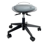 Leitz Ergo Active Sgabello con ruote regolabile in altezza, Oscillante ed Ergonomico, Seduta con cuscino con Schiuma a Doppia Densità, Ideale per l'Ufficio, 47-60 cm, Nero, 65770095