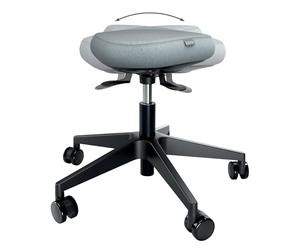 Leitz Ergo Active Sgabello con ruote regolabile in altezza, Oscillante ed Ergonomico, Seduta con cuscino con Schiuma a Doppia Densità, Ideale per l'Ufficio, 47-60 cm, Nero, 65770095
