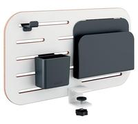 Leitz Ergo Organizer con Pannello Forato per Scrivanie dallo Spessore Massimo di 35 mm, Include Gancio per Cuffie, Portapenne e Porta Blocco per Note, 42 cm x 25 cm, Gamma Ergo, Bianco, 65480000