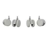 Leitz Ergo Set di 4 Ruote Girevoli con Freni e Filettatura M8 per Scrivania Elettrica Leitz, Adatte per Casa ed Ufficio, Grigio chiaro