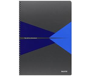 Leitz Esselte Leitz Collegeblock Office, quaderno per appunti da ufficio in formato A4, copertina in polipropilene, con 90 fogli a righe, disponibile in colori assortiti