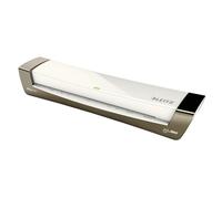 Leitz iLAM Office Plastificatrice A3 ? Riscaldamento ultra-rapido in 1 minuto, 75-125 micron, anti-inceppamento, spegnimento automatico, include 5 pouch A4 per plastificazione, grigio-bianco, 72530084