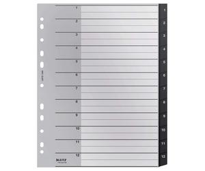Leitz Index Folder Divider, 1-12 Numerical Tabs, A4, Extra Wide, 90% Recycled Pl