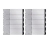 Leitz Indice, 20 Schede A-Z, Formato A4 Extra Largo, Plastica Riciclata al 90%, Ecologico, Qualità Premium, Gamma Recycle, Nero, 12190000 (Confezione da 2)