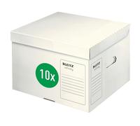 Leitz Infinity 61030000 - Contenitore per archivio con coperchio ribaltabile, misura M, 20 pezzi, 100% riciclabile, certificato FSC, colore: Bianco