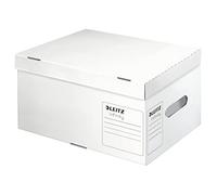 Leitz Infinity 61050000 - Contenitore per archivio formato S, formato A4, con coperchio superiore, pieghevole, 100% cartone ondulato senza acidi, 1 pezzo, bianco, 61050000