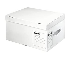 Leitz Infinity 61050000 - Contenitore per archivio formato S, formato A4, con coperchio superiore, pieghevole, 100% cartone ondulato senza acidi, 1 pezzo, bianco, 61050000