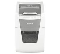Leitz IQ Autofeed Small Office 80112000 - Distruggidocumenti CH, taglio a particelle P4, 100 fogli, contenitore per rifiuti da 34 l, con spina svizzera, colore: Bianco
