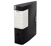 Leitz Lever Arch File, Black, A4, 82mm Width, Elastic Fastening, Light polyfoam,