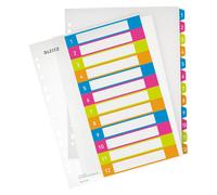 Leitz Multicolore Index Stampabile Wow Pp A4 + Etichette 1-12