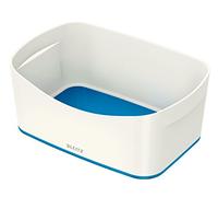 Leitz mybox, Contenitore con coperchio, grande, materiale opaco Contenitore a ciotola Große Aufbewahrungsschale Weiß/Blau Metallic