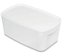 Leitz MyBox Contenitore con Coperchio Small, Contenitore per la Casa e l'Ufficio, 5 L, Finitura opaca, Plastica, senza BPA e sicuro per gli Alimenti, Bianco/Grigio, 52291001