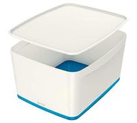 Leitz 18 Litre Storage Box with Lid, waterproof ABS, Blue Metallic