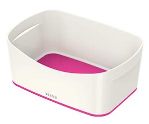Leitz MyBox WOW Contenitore Organizer S, per Archiviare Accessori per Ufficio e Casa, Bianco e Fucsia, 52571023