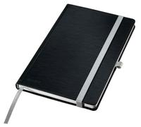 Leitz Notebook Style A5 a quadretti, copertina rigida, 160 pagine, 80 fogli, carta certificata FSC da 100 g/m², fascia elastica e segnalibro, per ufficio e casa, nero, 44861094
