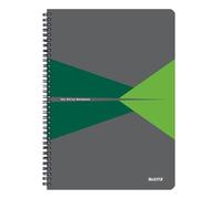 Leitz Office 44951055 - Quaderno a quadretti con rilegatura a spirale, copertina in PP, apertura a 360°, 180 pagine, 90 fogli di carta certificata FSC (80 g/m²), per ufficio e scuola, colore: Verde
