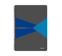 LEITZ OFFICE Blocco per appunti, Formato A4 , Rilegatura a spirale, Copertina in PP, 90 Fogli, Righe, Blu - 44960035