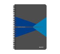 LEITZ OFFICE Blocco per appunti, Formato A5 , Rilegatura a spirale, Copertina in Cartoncino, 90 Fogli, Quadretti, Blu - 44580035