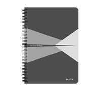 LEITZ OFFICE Blocco per appunti, Formato A5 , Rilegatura a spirale, Copertina in PP, 90 Fogli, Righe, Grigio - 44990085