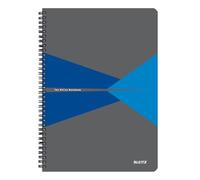 Leitz Office Quaderno quadretti A4, copertina in cartone,rilegatura a spirale, apertura a 360 gradi, 180 pagine/90 fogli, carta certificata FSC (80 g/m²), per ufficio e scuola,Blu, 46471035