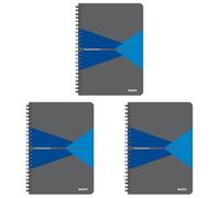 Leitz Office Quaderno quadretti A5, copertina in cartone, rilegatura a spirale, apertura a 360 gradi, 180 pagine/90 fogli,carta certificata FSC (80 g/m²),per ufficio e scuola, Blu, 44581035