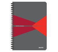 Leitz Office Quaderno quadretti A5, copertina in cartone, rilegatura a spirale, apertura a 360 gradi, 180 pagine/90 fogli,carta certificata FSC (80 g/m²),per ufficio e scuola, Rosso, 44581025