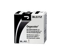 Leitz Orgacolor 66191000 segnale, lettera "J", confezione da 250, colore: nero