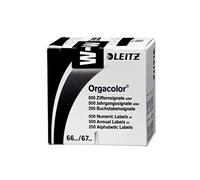 Leitz Orgacolor 66321000 segnale con lettera "W", confezione da 250, colore: nero