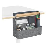 Leitz Organizer da Scrivania Appendibile con Manico in Legno | Ideale per hot desking, vassoio interno rimovibile, 3 porta oggetti elastici, 38 x 19 x 30-33cm, feltro riciclato