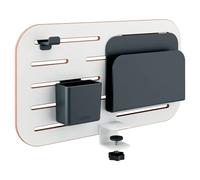 Leitz Ergo Organizer con Pannello Forato per Scrivanie dallo Spessore Massimo di 35 mm, Include Gancio per Cuffie, Portapenne e Porta Blocco per Note, 42 cm x 25 cm, Gamma Ergo, Bianco, 65480000