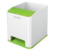 Leitz Portapenne con amplificatore del suono Dual Color, Gamma WOW, Bianco/Verde, 53631054
