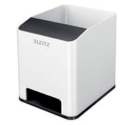 Leitz Portapenne con amplificatore del suono WOW DuoColour, Bianco/Nero