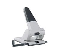 Leitz Pratica e Robusta Perforatrice da Ufficio, Capacità fino a 65 Fogli, Argento, Metallo, Guida di Arresto con Barra di Selezione del Formato, 51800084