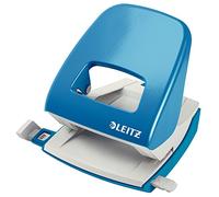 Leitz Pratica Perforatrice da Ufficio, Capacità fino a 30 Fogli, Blu (Chiaro), Metallo, Guida di Arresto con Barra di Selezione del Formato, Gamma NeXXt, 50080030